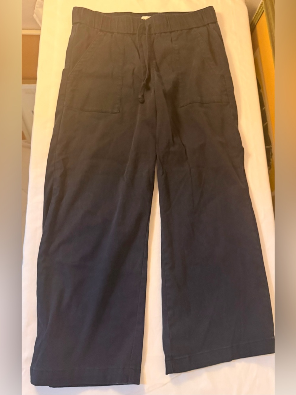 Studio Blue Wide Leg Pull On Pants Navy Size Large Lyocell